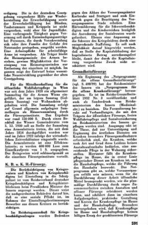Berücksichtigung von Kriegerwaisen und Kindern von Kriegsbeschädigten [K. B. u. K. H.-Fürsorge]