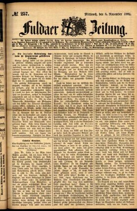 Ausgabe vom Mittwoch, den 08. November 1882.