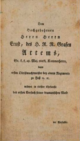 Der Ring, oder die unvermuthete Entdeckung : Ein Originallustspiel in drey Aufzügen