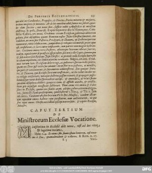 Caput Tertium De Ministrorum Ecclesiae Vocatione.