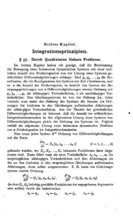 § 37. Durch Quadraturen lösbare Probleme.