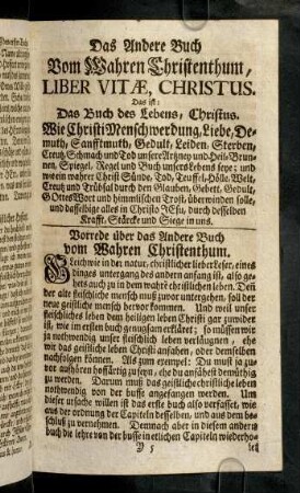 345-848, Das Andere Buch Vom Wahren Christenthum, Liber Vitae Christus