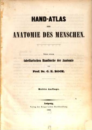 Hand-Atlas der Anatomie des Menschen : nebst einem tabellarischen Handbuche der Anatomie
