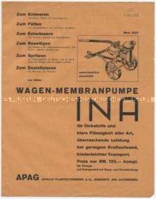 Wagen-Membran-Pumpe INA