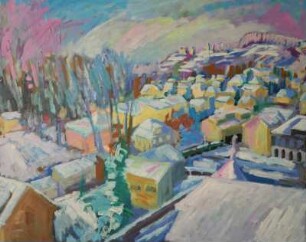 Winter in der Lößnitz, Blick vom Atelier, Radebeul