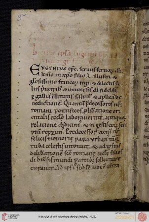 Epistola Eugenii (III.) papa ad Ludovicum (VII.) regem Francie