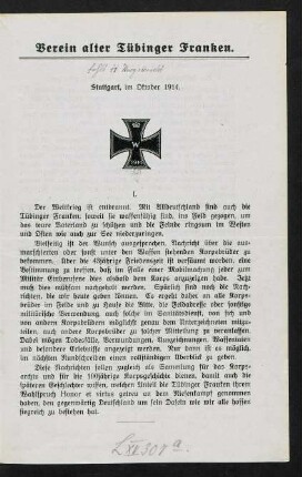 1-11, 1. Bericht: Oktober 1914