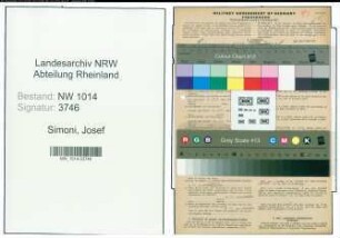 Entnazifizierung Josef Simoni , geb. 24.07.1903 (Baecker)