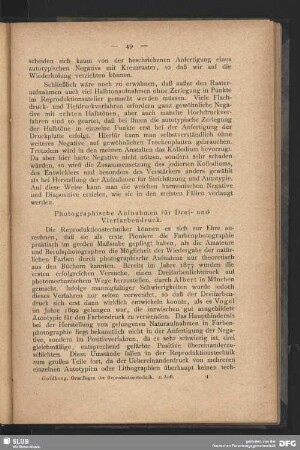 Photographische Aufnahmen für Drei- und Vierfarbendruck