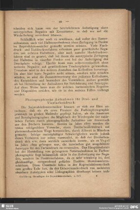 Photographische Aufnahmen für Drei- und Vierfarbendruck