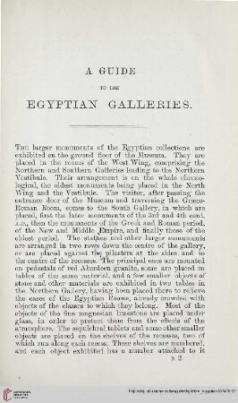 A Guide to he Egyptian Galleries
