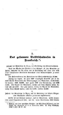 Das gesammte Volksschulwesen in Frankreich