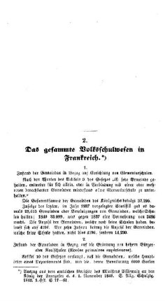 Das gesammte Volksschulwesen in Frankreich
