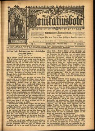 Erste Ausgabe vom Sonntag, den 01. Oktober 1899.