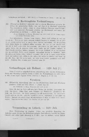 Versammlung zu Lübeck. - 1420 Juli.