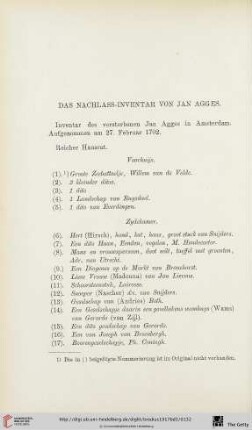 Das Nachlass-Inventar von Jan Agges