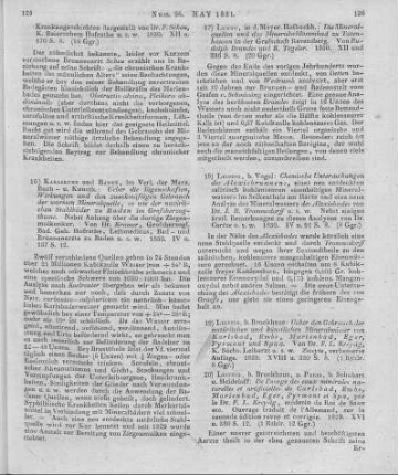 Kreysig, F. L.: De l'usage des eaux minérales naturelles et artificielles de Carlsbad, Embs, Marienbad, Eger, Pyrmont et Spa. 2. Aufl. Leipzig: Brockhaus; Paris: Schubert & Heideloff 1829