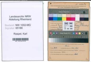 Entnazifizierung Karl Raspel , geb. 01.06.1892 (Dolmetscher)