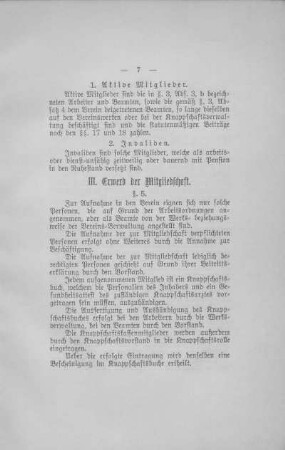 III. Erwerb der Mitgliedschaft.