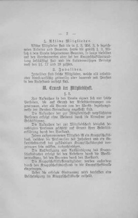 III. Erwerb der Mitgliedschaft.