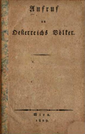 Aufruf an Oesterreichs Völker