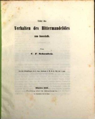 Ueber das Verhalten des Bittermandelöles zum Sauerstoffe