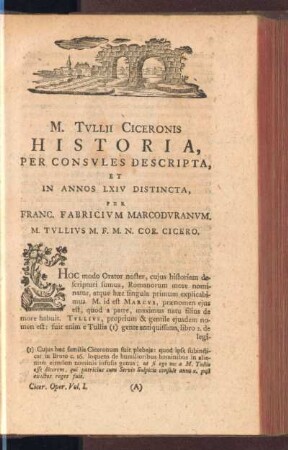 Historia per consvles descripta