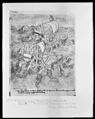 Guido de Columna, Historia Troiana — Versuchung des Odysseus durch die Sirenen, Folio 186verso