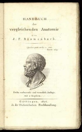 Handbuch der vergleichenden Anatomie : Mit 8 Kupfern