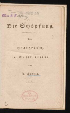 Die Schöpfung : Ein Oratorium