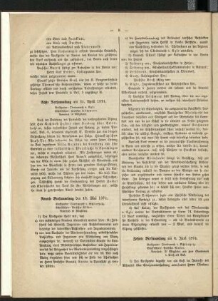 Zehnte Versammlung am 6. Juni 1874