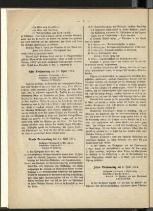 Zehnte Versammlung am 6. Juni 1874