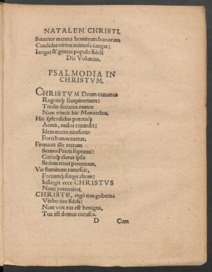 Psalmodia In Christum.