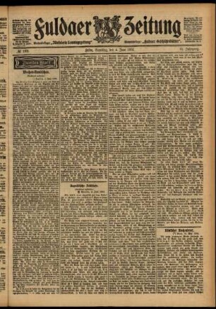 Zweite Ausgabe vom Samstag, den 04. Juni 1904.
