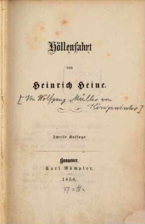 Höllenfahrt von Heinrich Heine