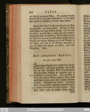 Das achtzehnte Kapitel, bis zum 17ten Vers.