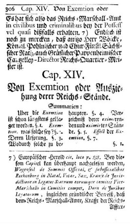 Cap. XIV. Von Exemtion oder Ausziehung derer Reichs-Stände.