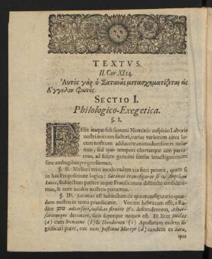 Sectio I. Philologico-Exegetica.
