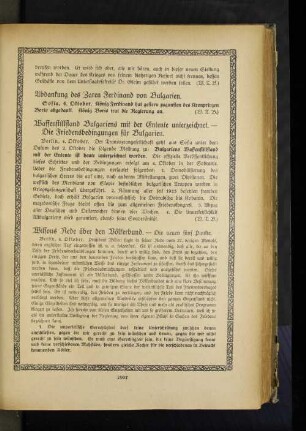 Abdankung des Zaren Ferdinand von Bulgarien.
