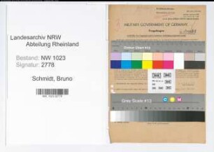 Entnazifizierung Bruno Schmidt , geb. 06.01.1897 (Verw.Oberinspektor)