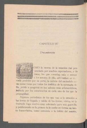 Capítulo IV - Una entrevista