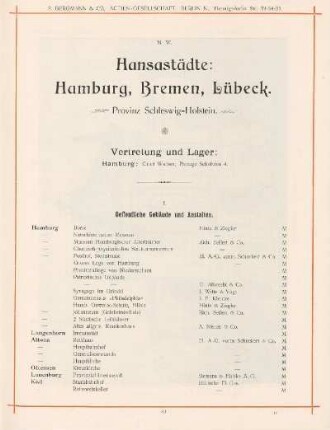 Hansastädte: Hamburg, Bremen, Lübeck