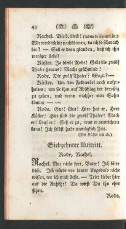 Siebzehnter Auftritt. Rode, Rachel