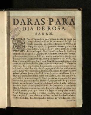 Daras para dia de rosasanah. - Daras decimo em sabath de hanuka darsado em presenca...