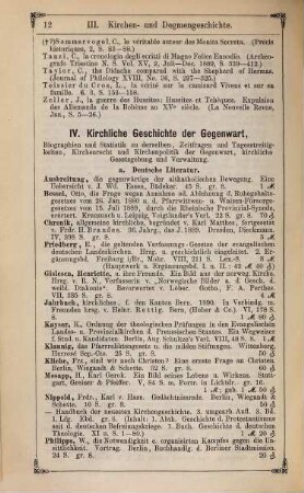 Bibliotheca theologica : oder vierteljährliche systematische Bibliographie aller auf dem Gebiete der (wissenschaftlichen) evangelischen Theologie in Deutschland u. d. Auslande neu erschienenen Schriften und wichtigen Zeitschriften-Aufsätze. 43. 1890