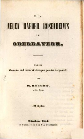 Die neuen Bäder Rosenheim's in Oberbayern