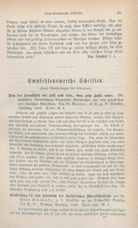 99-106 Empfehlenswerthe Schriften