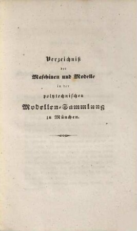 Katalog der kön. polytechnischen Modellen-Sammlung in München