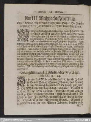 Am III. Weihnacht-Feyertage