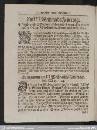 Am III. Weihnacht-Feyertage